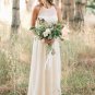 Boho Wedding Dresses Elegant Simple Bridal Gowns Jewel Neck Sleeveless Floor Length