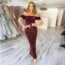 Burgundy Sequins Off The Shoulder Prom Dresses Sexy Mermaid Evening Party Gowns