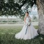 Modern Sheer Neck Wedding Gowns A Line Train Pregnant Elegant Garden Wedding Dress