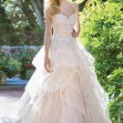 A-Line Wedding Dresses Sweep Train Sweetheart Tiered Skirts Lace Wedding Dress