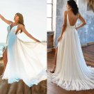 Beach Wedding Dress Cool Bohemian Hippie Style Pleats Chiffon A Line Brial Gowns