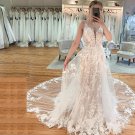 Detachable Skirt 2 in 1 Bride Dresses Appliques Mermaid Wedding Gown