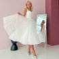 Simple Tulle Tea Length A Line Wedding Dresses Bridal Gowns