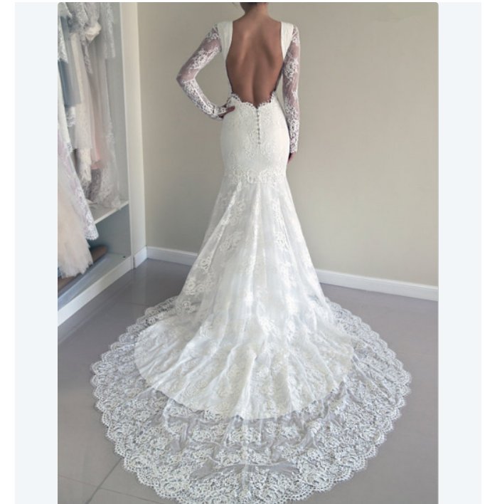 Backless Mermaid Wedding dress,wedding dress, cheap wedding dress