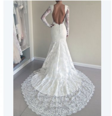 Backless Mermaid Wedding dress,wedding dress, cheap wedding dress