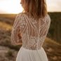 Elegant A-Line O-Neck Wedding Dress Sexy Long Sleeve Lace Appliques Bridal Gown