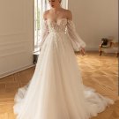Elegant Boho Wedding Dresses A-line Sweetheart Puff Sleeves Appliques Tea-length Bridal Gowns