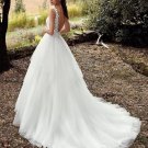 Sexy Open Low Back Appliqued Floor Length Boho Bridal Gowns