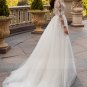 Bohemian A Line Long Sleeve Wedding Dress With Corset Lace Appliques