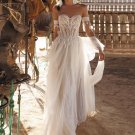Bohemian Boho Lace Tassel Sleeve Sweetheart Backless Bride Dress