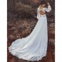 Bohemian Chiffon A-Line Long Sleeves Boho Lace Applique  Wedding Dress
