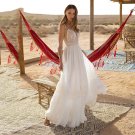 Bohemian Wedding Dresses Sexy Backless Spaghetti Straps Beach Bridal Dress