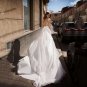 Boho O-Neck Lace Wedding Dress Chiffon Backless Beach Off The Shoulder Bride Dress