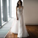 Boho Short Wedding Dress Tea Length Sweetheart Polka Dot Bridal Dress