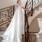 Elegant Long Sleeve Lace Wedding Dresses V-Neck Satin A-Line vestido de novia Bridal Gown