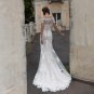 Gorgeous Mermaid Off The Shoulder Lace Appliques Button Tulle Spaghetti Straps Bridal Gown