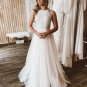 Halter Wedding Dress Boho Sleeveless Tulle A-Line Robe De Mariee For Women Bridal Gowns