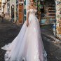 Illusion Wedding Dresses Tulle with Lace Appliques Sexy Off the Shoulder A-line Summer Wedding Dress
