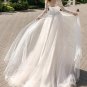 Long Sleeve Backless Lace Appliqued A Line Bridal Gowns