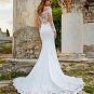 Aviana Mermaid Lace AppliquÃ© Wedding Dress For Women Elegant Stain Court Train Bridal Gown