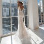 Elegant Wedding Dresses Lace Pleat Sashes V-Neck Sleeveless Backless Mermaid Bridal Gowns