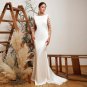 ermaid Wedding Dresses With Long Sleeves Lace Appliques Backless For Bride Dress
