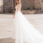 Lace Long Sleeve Mermaid Wedding Dresses With Detachable Train V-Neck Bridal Gown