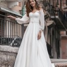 Mermaid Wedding Dresses With Removable Jacket And Skirt Lace Chiffon Lantern Long Sleeve Bridal Gown