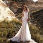 Sexy Lace Appliques Tulle Mermaid Boho Wedding Dresses for Women Bride Gowns