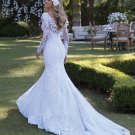Sexy Wedding Dresses Mermaid Long Sleeve Tulle Lace Beaded Pearls Formal New Design Wedding Gowns