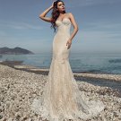 Spring New Lace Appliqué Mermaid Wedding Dress Charming Strapless Backless Court Train Bridal Bown