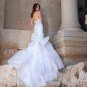 White Luxury Wedding Dresses Strapless Neck Bow-knot Applique Mermaid Gown