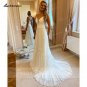Boho Wedding Dress bohemian V Neck Lace Chiffon Spaghetti Straps Backless Chic Bridal Gowns
