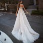 Elegant One Shoulder Princess Wedding Dress A-Line 3D Flowers Court Train Tulle Bridal Gown