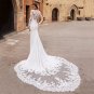Lace Long Sleeve Mermaid Wedding Dresses  V-Neck Bridal Gown