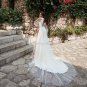 Boho Lace Long Sleeve Wedding Dress  Two Pieces O-Neck Appliques Bohemian Wedding Gowns