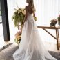 Eightale Bohemian Wedding Dress Off the Shoulder Beaded with Pearls Appliques Wedding Gown