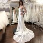 Elegant Ivory A-Line Beading Chiffon Wedding Dress V-Neck Sleeveless Bridal Gown