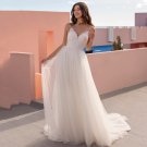 Sexy Princess Spaghetti Straps Beach Wedding Dress Ivory Sweetheart Tulle Backless Bridal Gowns