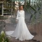 Sexy Sweetheart Lace Bridal Gown Chiffon wedding Robe Puffy Sleeves Two Pieces Wedding Gowns