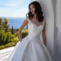 Simple Ivory Satin Bridal Gown Sweetheart Princess Wedding Dress