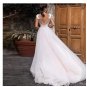 Elegant Tulle V-Neck Wedding Dresses A-Line  Short Sleeves Backless Bridal Gown