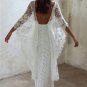 Lace Boho Weddng Dress Mermaid  V-Neck Backless Middle Slit Bohemian Bridal Gowns