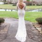 Lace Wedding Dresses Mermaid Bridal Dress Plus Size Long Sleeve V-Neck Backless Boho Bride Gowns