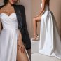 Satin Mermaid Wedding Dresses with Pockets Long Pleated Sweetheart Bridal Gown
