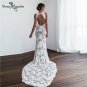 Sexy Boho Wedding Dress  Open Back Middle Slit Lace Bohemian Bridal Gowns