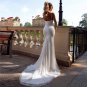 Shiny Mermaid Wedding Dress Spaghetti Strapless Backless Beach Bridal Gown