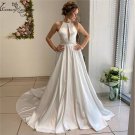 Sexy Bride Dresses for Women Halter Neck Backless Beaded A-Line Wedding Gowns