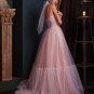 Vintage Tulle Halter Wedding Dress Pleated Ruffles Brides Gowns