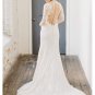 Long Sleeve Modest Sheath Lace Wedding Dresses With Court Train